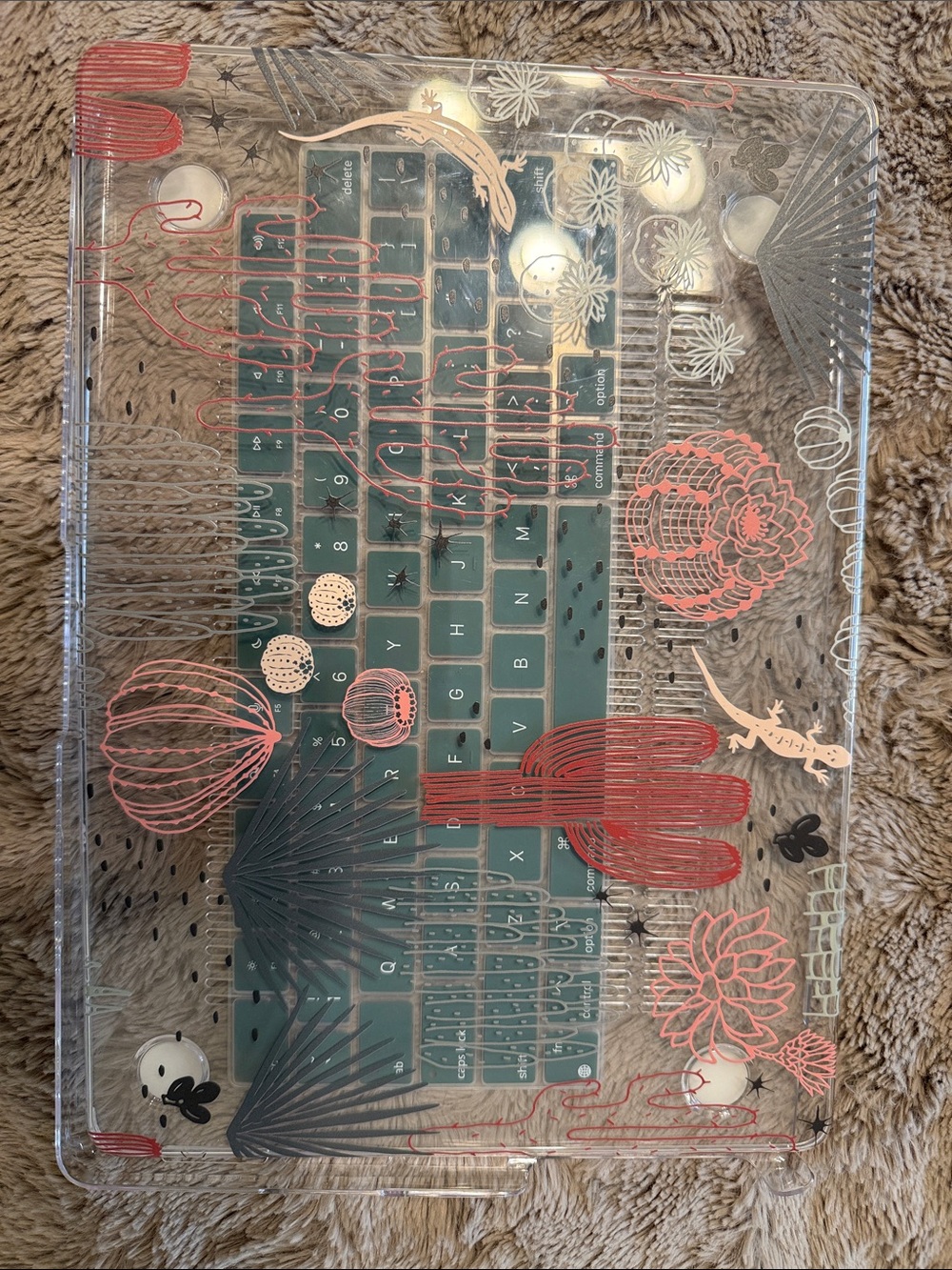 MacBook Pro Case 14” Coral Cactus & Succulent Design